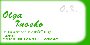 olga knosko business card